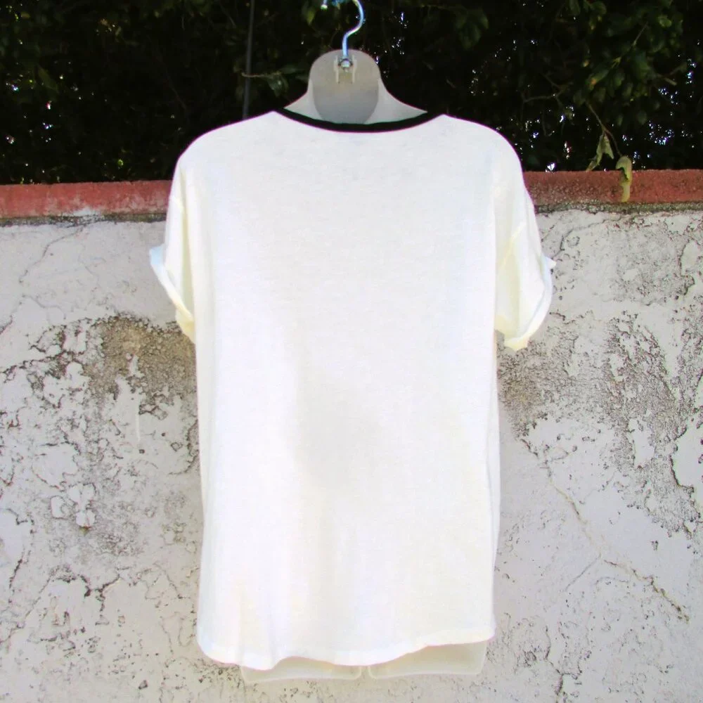 J Crew roll-sleeve tee with silk bow M - Picture 7 of 7